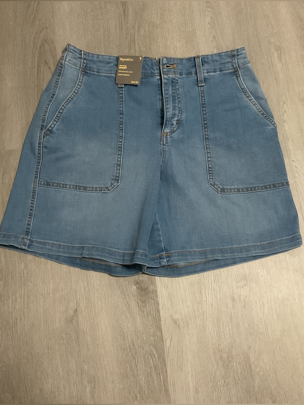 Style & Co. Mid-Blue Denim Utility Shorts